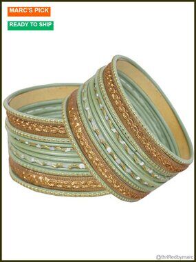 24 Piece Gold Plated Metal Bangle Set Stacking Bracelets